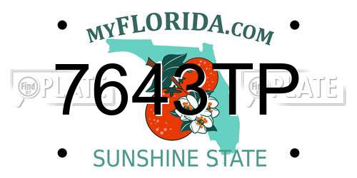 7643TP Florida License Plate