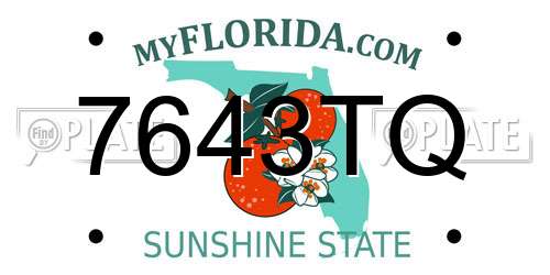 7643TQ Florida License Plate