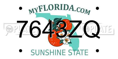 7643ZQ Florida License Plate