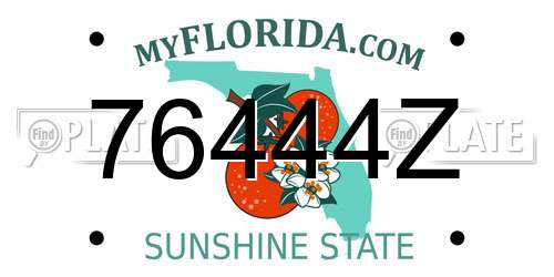 76444Z Florida License Plate