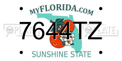 7644TZ Florida License Plate
