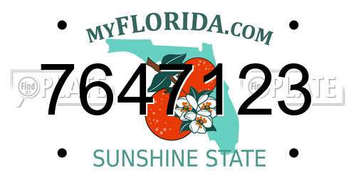 7647123 Florida License Plate