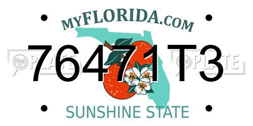 76471T3 Florida License Plate