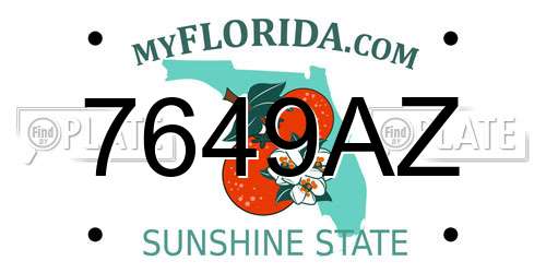 7649AZ Florida License Plate