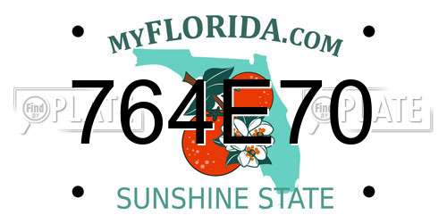 764E70 Florida License Plate