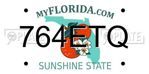 764ETQ Florida License Plate
