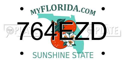 764EZD Florida License Plate