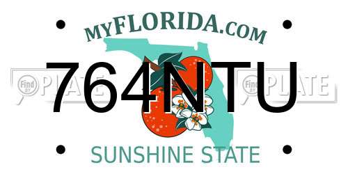 764NTU Florida License Plate
