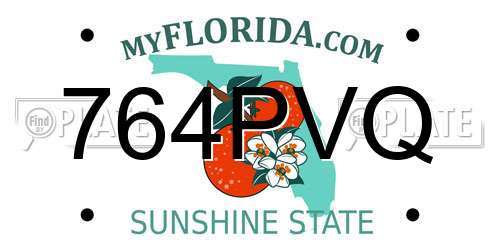 764PVQ Florida License Plate