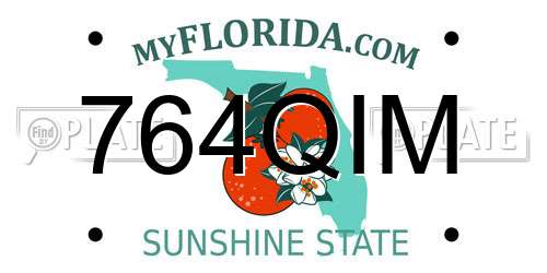 764QIM Florida License Plate