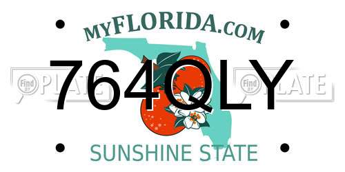 764QLY Florida License Plate