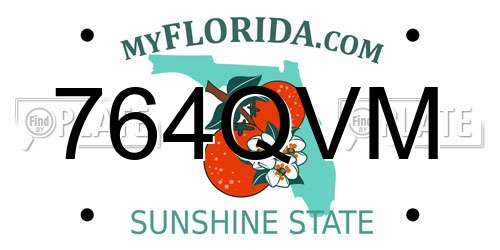 764QVM Florida License Plate