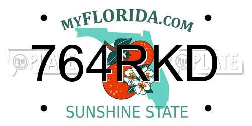 764RKD Florida License Plate
