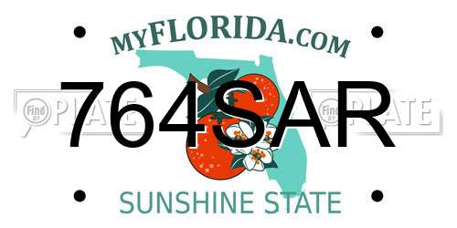 764SAR Florida License Plate