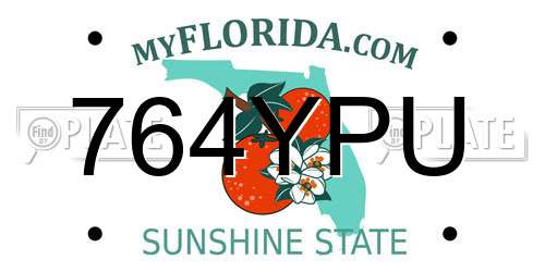 764YPU Florida License Plate