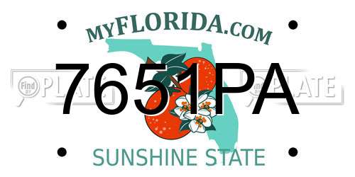 7651PA Florida License Plate