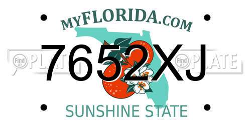 7652XJ Florida License Plate