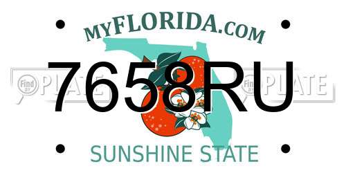 7658RU Florida License Plate