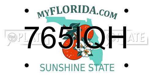 765IQH Florida License Plate