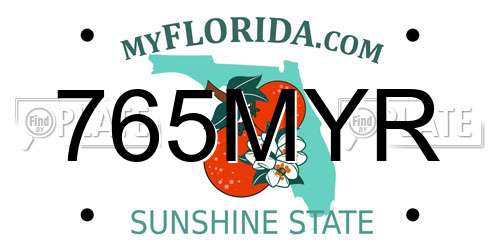 765MYR Florida License Plate