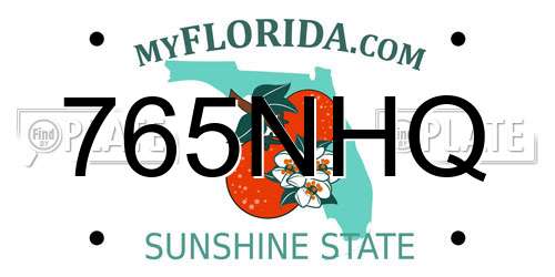 765NHQ Florida License Plate