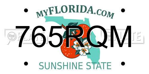 765RQM Florida License Plate