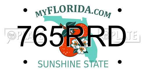 765RRD Florida License Plate