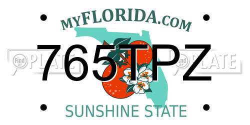 765TPZ Florida License Plate