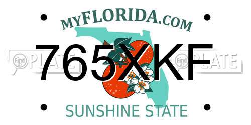 765XKF Florida License Plate