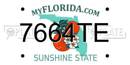 7664TE Florida License Plate