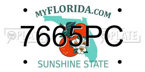 7665PC Florida License Plate