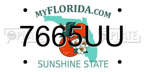 7665UU Florida License Plate