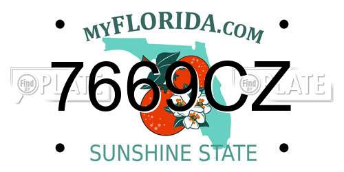 7669CZ Florida License Plate