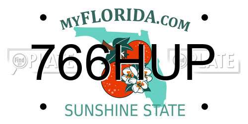 766HUP Florida License Plate