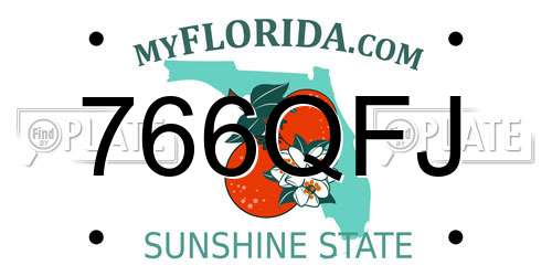 766QFJ Florida License Plate