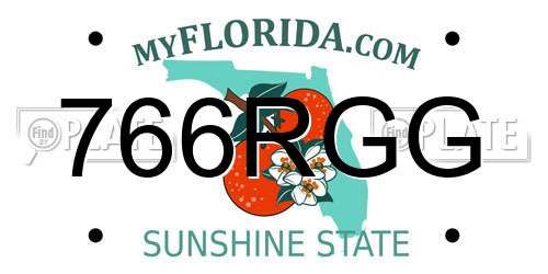 766RGG Florida License Plate
