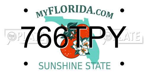 766TPY Florida License Plate