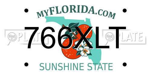 766XLT Florida License Plate