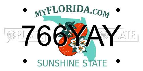 766YAY Florida License Plate