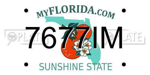 7677IM Florida License Plate