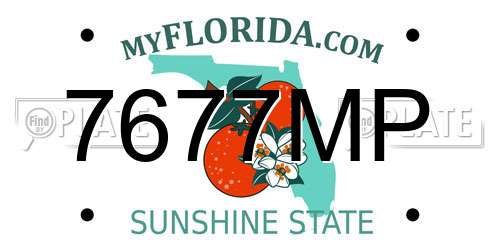 7677MP Florida License Plate