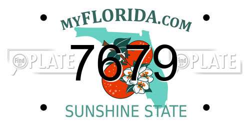 7679 Florida License Plate