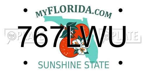 767LWU Florida License Plate