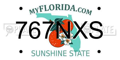 767NXS Florida License Plate