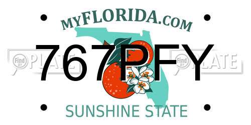 767PFY Florida License Plate