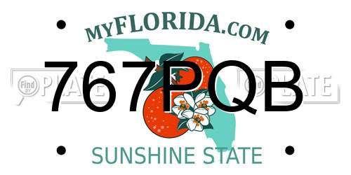 767PQB Florida License Plate