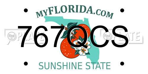 767QCS Florida License Plate