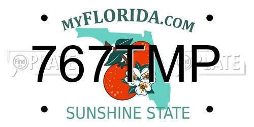 767TMP Florida License Plate