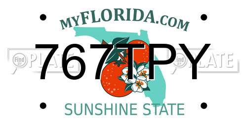 767TPY Florida License Plate