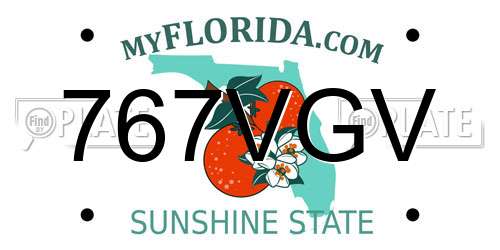 767VGV Florida License Plate